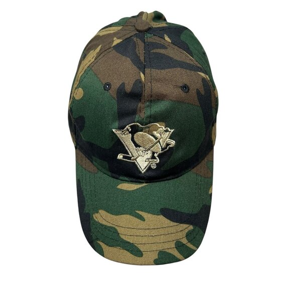 Pittsburgh Penguins Woodland Army Military Camo Camouflage Strapback Hat Cap - Picture 2 of 9